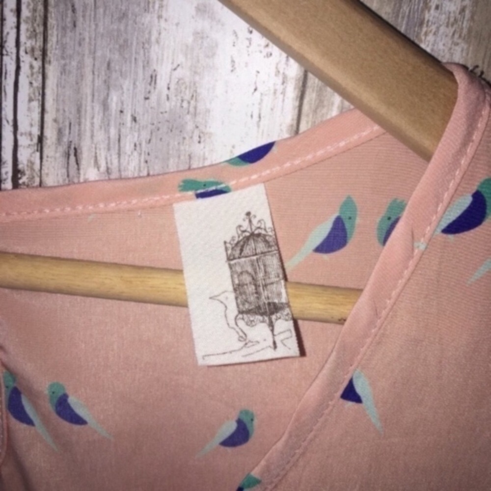 Francescas Pink Bird Blouse - Picture 3 of 5